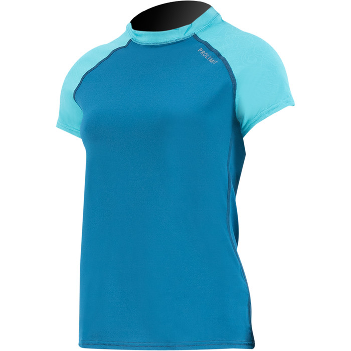 2024 Prolimit Womens Pure Short Sleeve Loosefit Rash Vest 54082 - Deep Blue / Turquoise